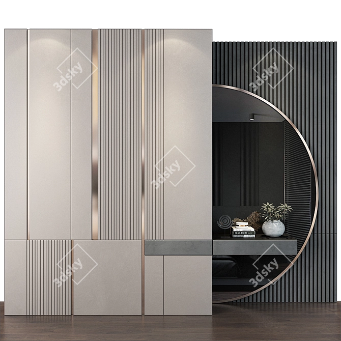 Modern TV Wall Decor Unit 3D model image 1
