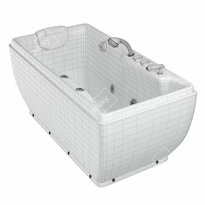 Modern Massage Bathtub H781mm 3D model image 4