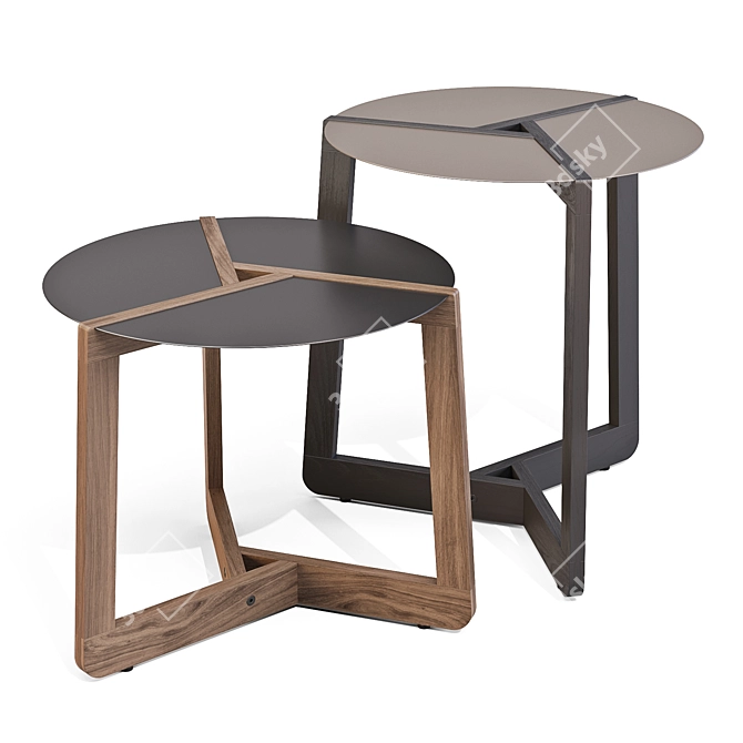 BluDot Pi Steel-Walnut Tables 3D model image 5