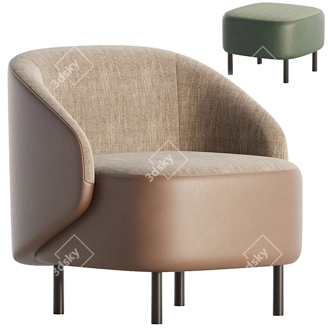 Modern 2017 Fabric Armchair Design 3D model image 1