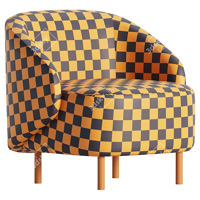 Modern 2017 Fabric Armchair Design 3D model image 6