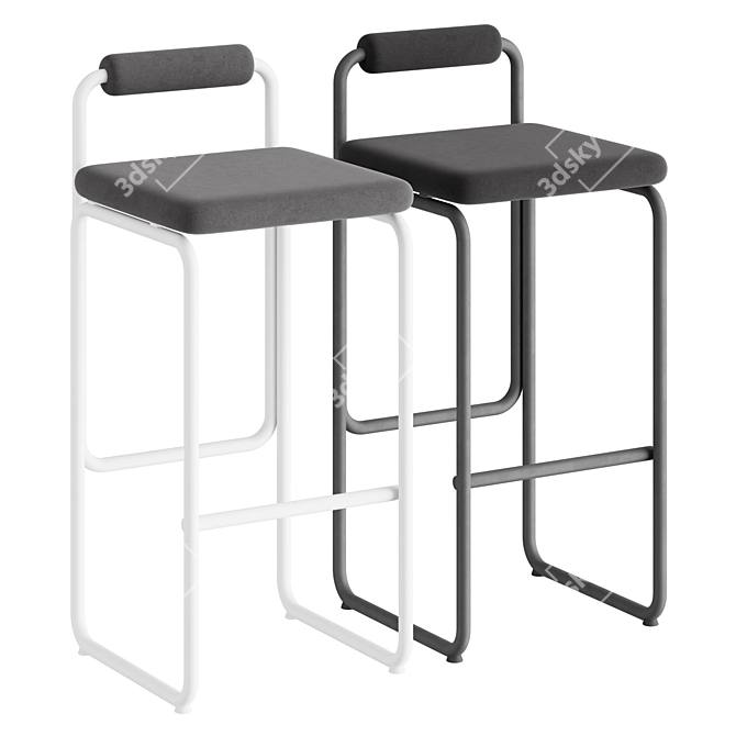 Elegant Flamingo Bar Stool 3D model image 1