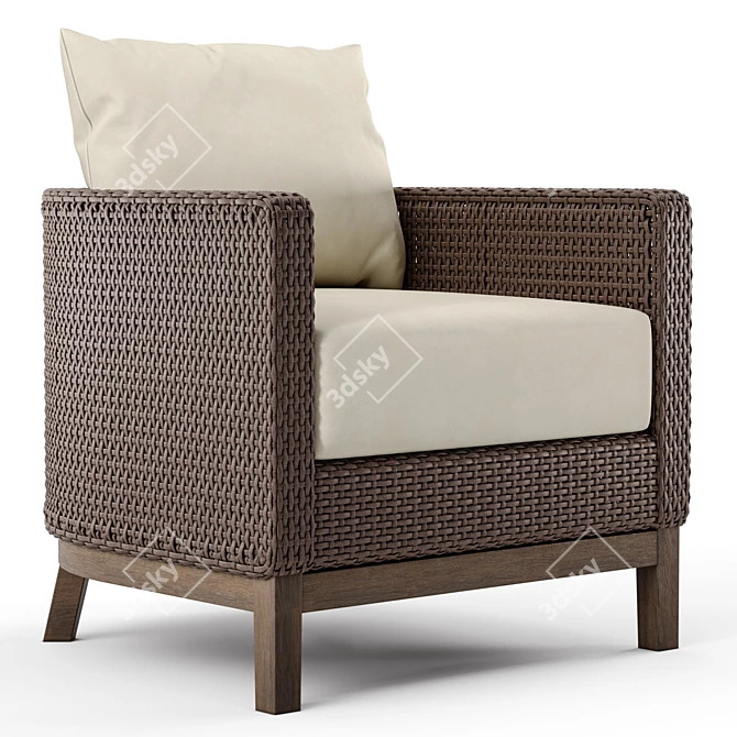 Peninsula Resin Wicker Barrel Chair 3D model image 1