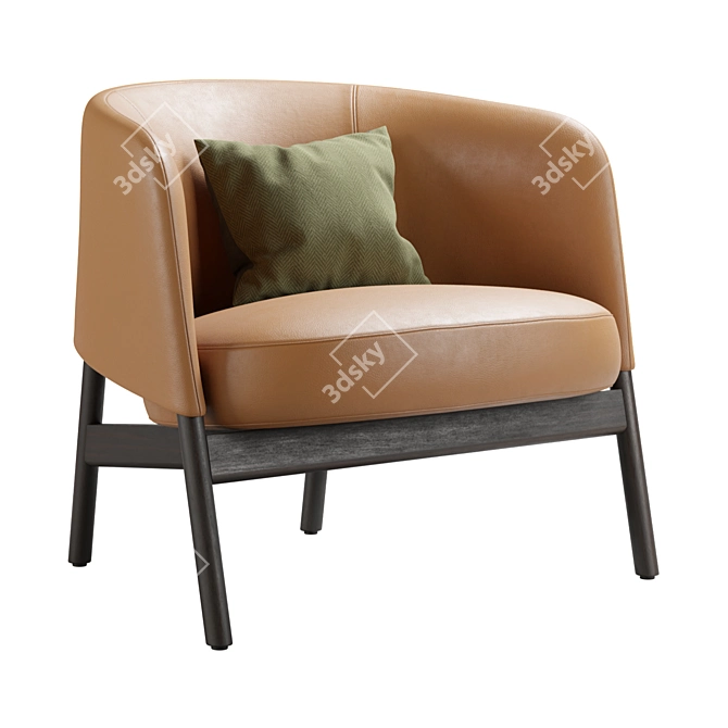 Elegant Collar Armchair for Subdivision 3D model image 1