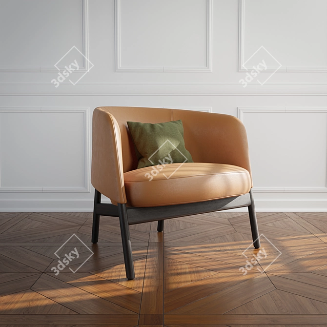 Elegant Collar Armchair for Subdivision 3D model image 2