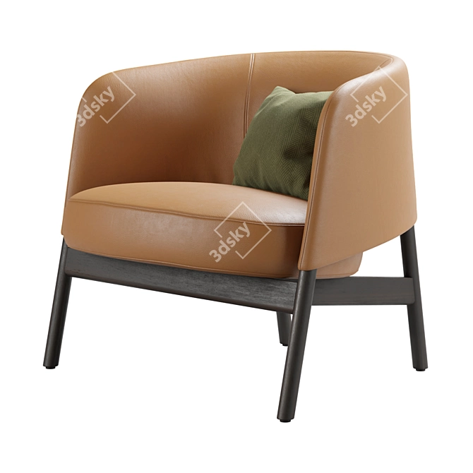 Elegant Collar Armchair for Subdivision 3D model image 4