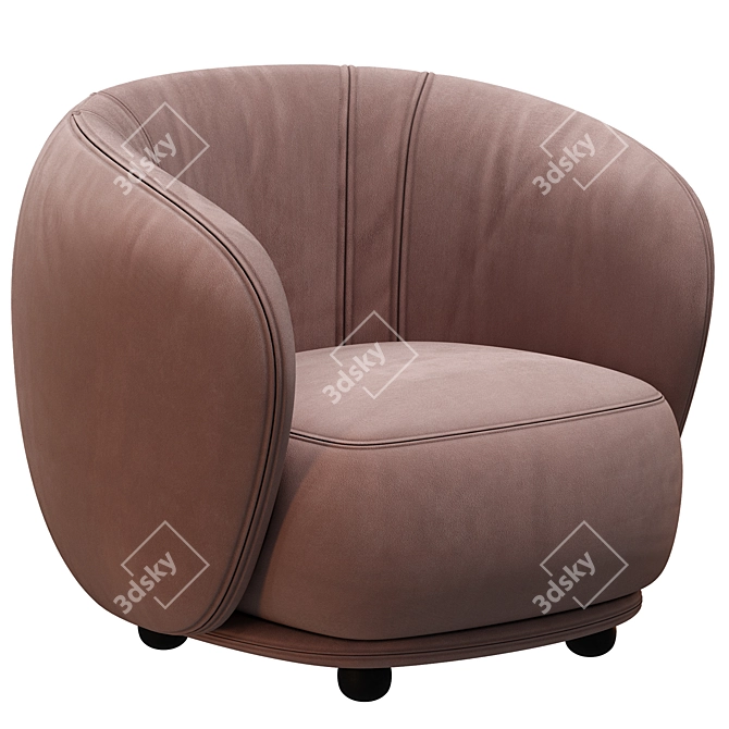 Elegant Rene Armchair 3D Model 3D model image 1