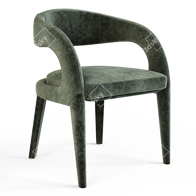 Sleek Sonoma Black Dining Chair 3D model image 6