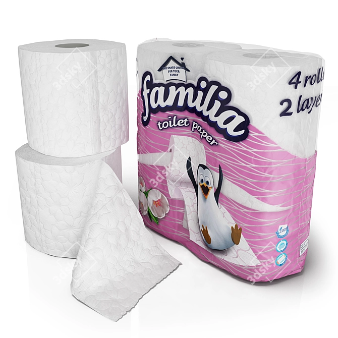  2x2 Toilet Paper Rolls Pack 3D model image 7