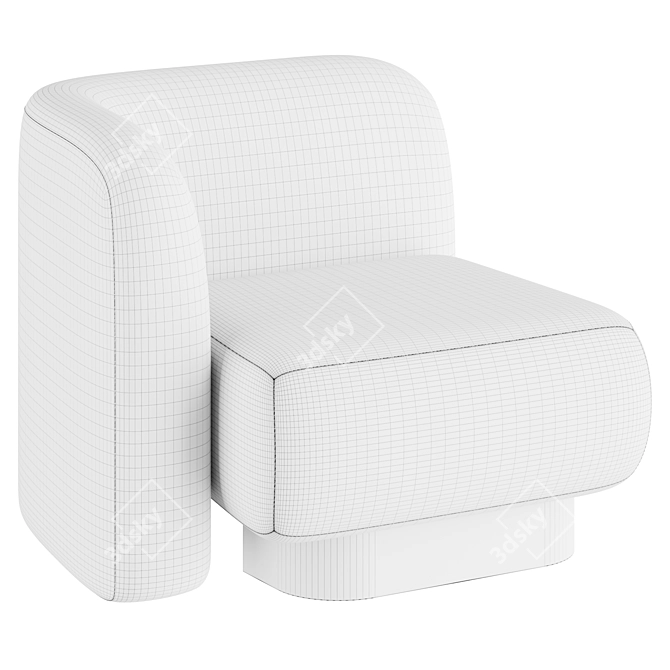 Modern Blown Armchair in Gray 3D model image 5