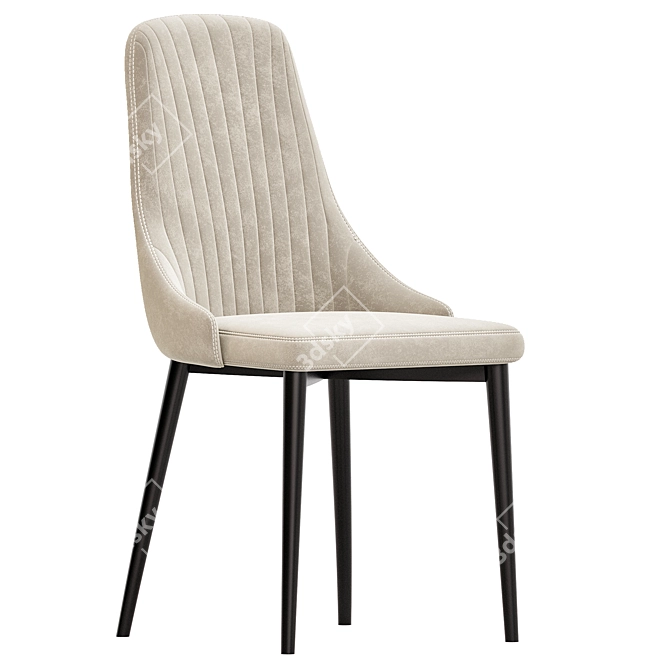 Beige Modern Designer Chair 3D model image 1