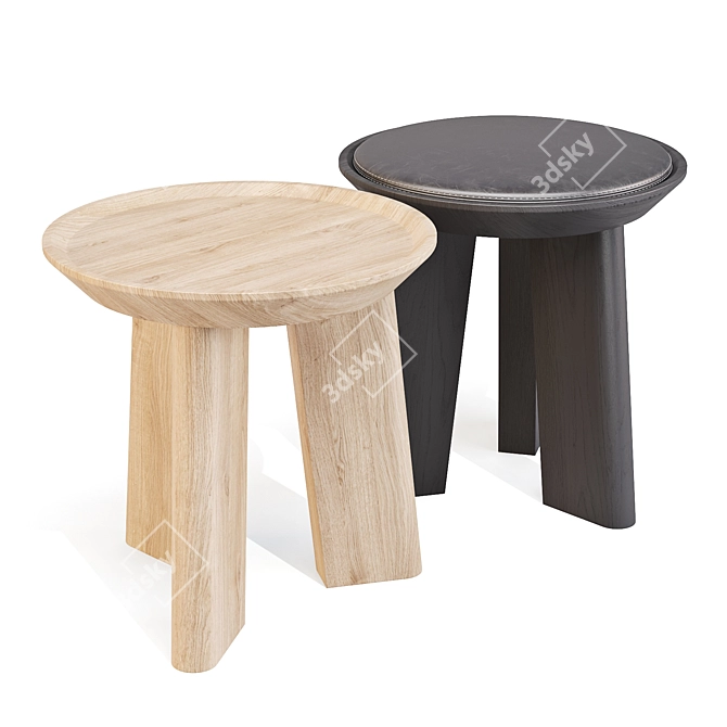 BluDot Mimi Leather Dining Stool 3D model image 4