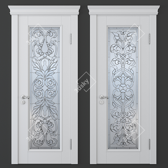 Stained Glass Door: Elegant Design 3D model image 2