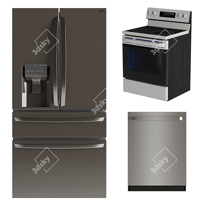 LG Smart Kitchen Appliance Set 3D model image 2