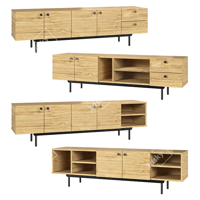 Modern TV Stands Set Skult 3D model image 1