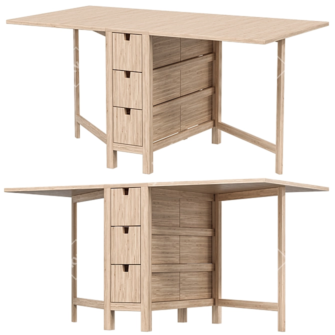 Compact IKEA NORDEN Folding Desk 3D model image 1