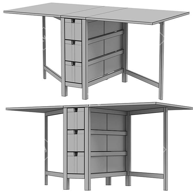 Compact IKEA NORDEN Folding Desk 3D model image 4