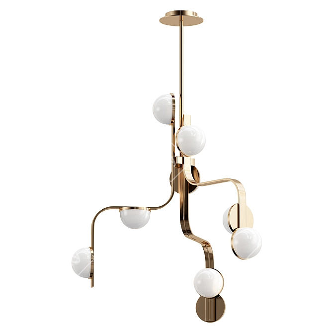 Elegant Lobmeyr Script Chandelier 3D model image 1