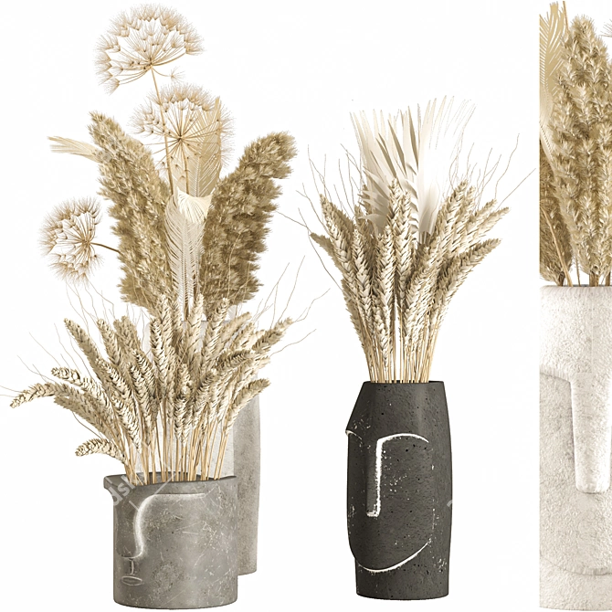 Urban Elegance Vases Trio 3D model image 2