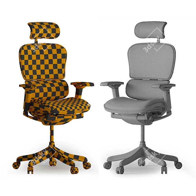 Ergohuman 3D Leather Office Chair 3D model image 5