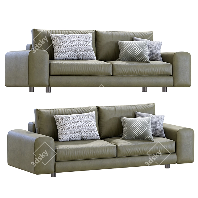 Minimalist Leather Sofa Design 3D model image 3