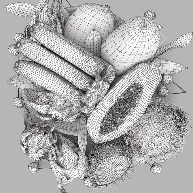 Exotic Tropical Fruits 3D Model 3D model image 6