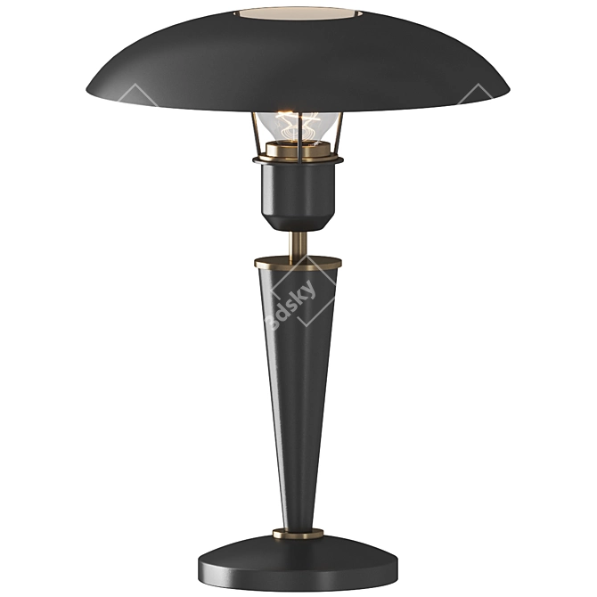 Sleek Opal Black Table Lamp 3D model image 1