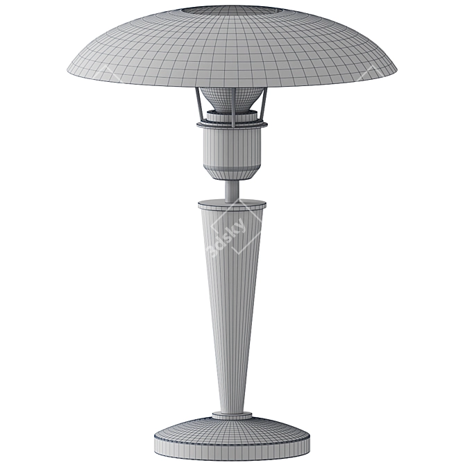 Sleek Opal Black Table Lamp 3D model image 2