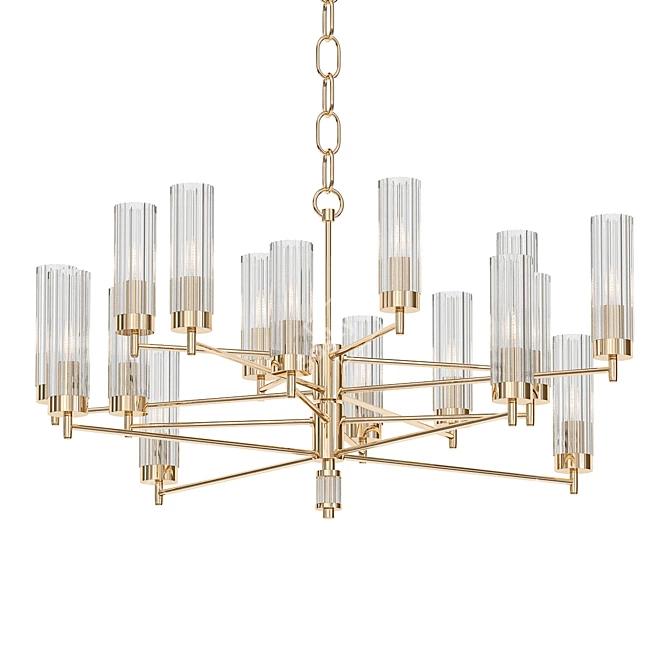 Glamour Gold Jeanette Chandelier 3D model image 1