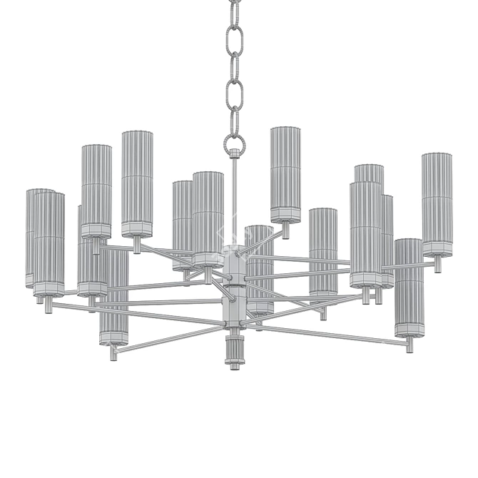 Glamour Gold Jeanette Chandelier 3D model image 2