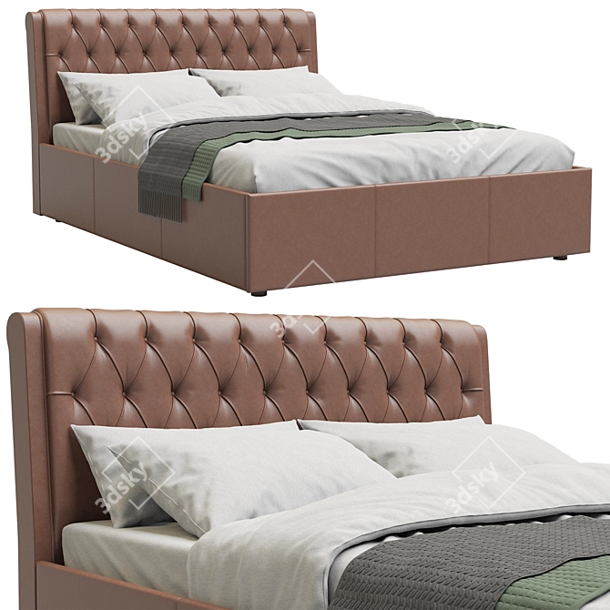 Elegant Jenny Bed Design 3D model image 1