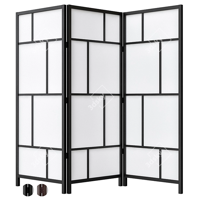 Modern Folding Room Divider Stand 3D model image 2