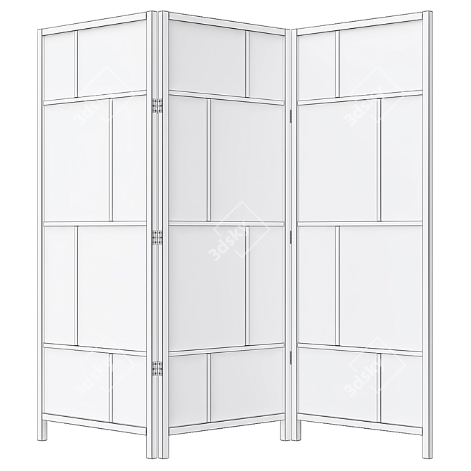 Modern Folding Room Divider Stand 3D model image 3