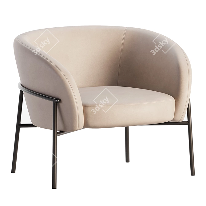 Modern European Rimo Armchair Design 3D model image 1