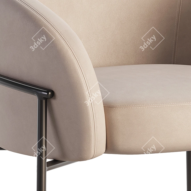 Modern European Rimo Armchair Design 3D model image 2