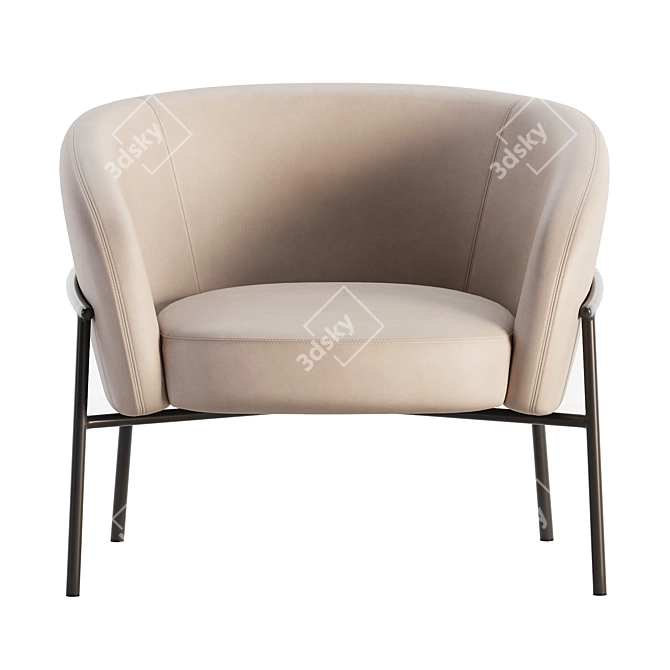 Modern European Rimo Armchair Design 3D model image 3