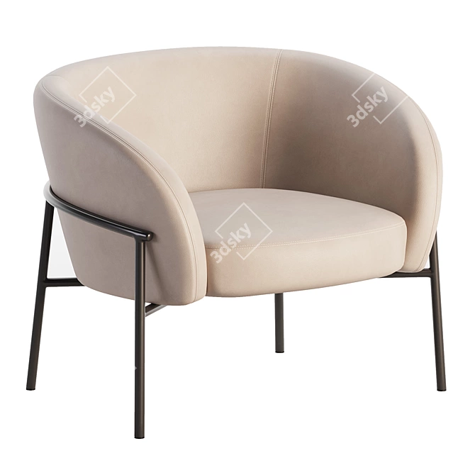 Modern European Rimo Armchair Design 3D model image 7