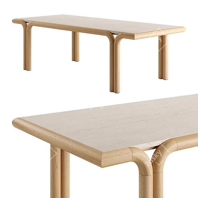 Elegant Imane Dining Table Design 3D model image 2