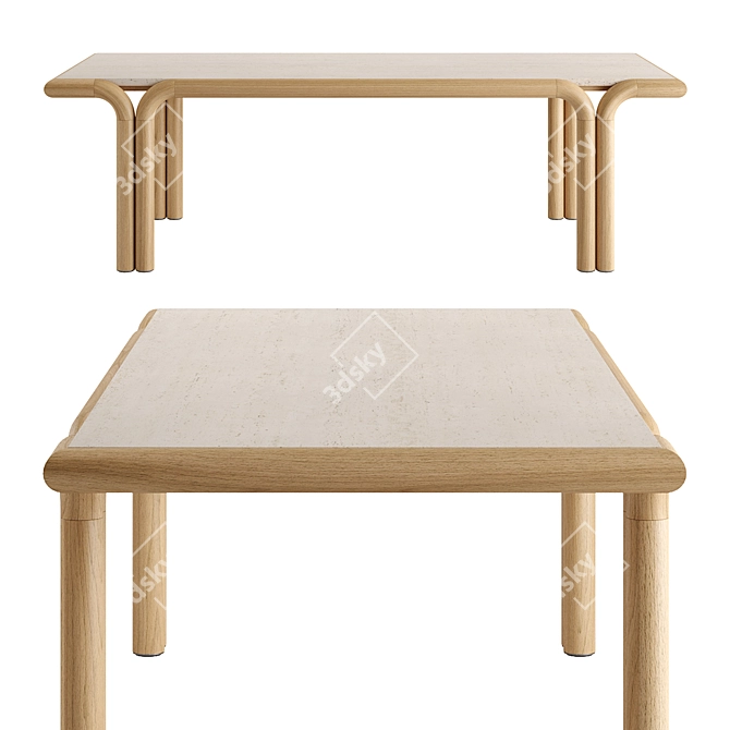 Elegant Imane Dining Table Design 3D model image 4