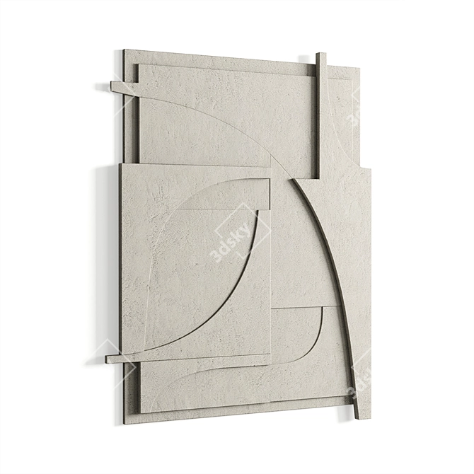 Abstract Relief Wall Decor Panel 3D model image 2