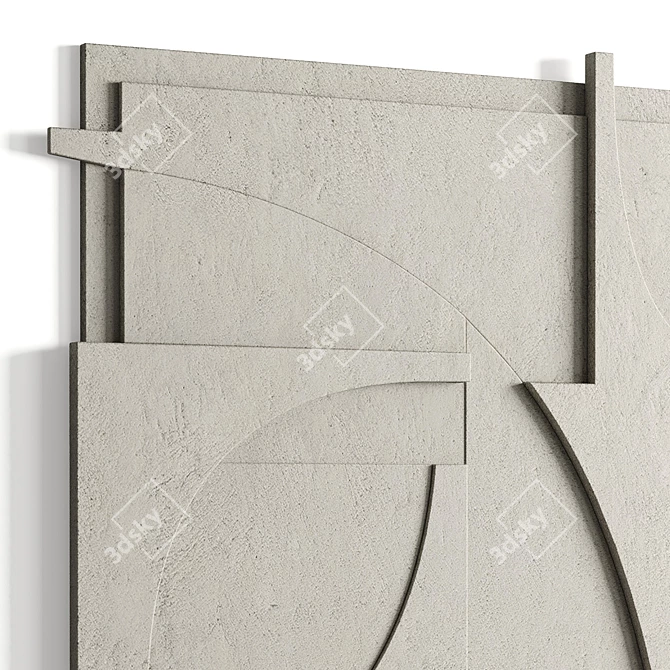 Abstract Relief Wall Decor Panel 3D model image 3