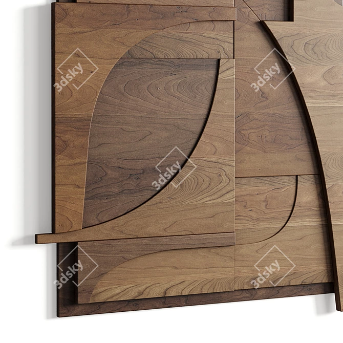 Abstract Relief Wall Decor Panel 3D model image 5