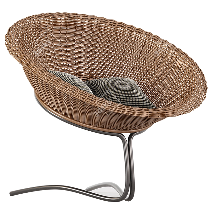  Modern Rattan Armchair Collection 3D model image 1
