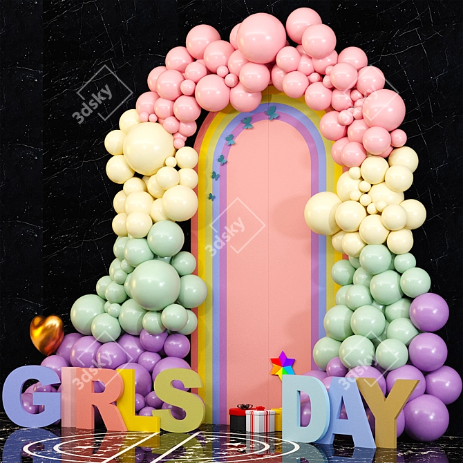 Happy Girls Day 3D Design 3D model image 2