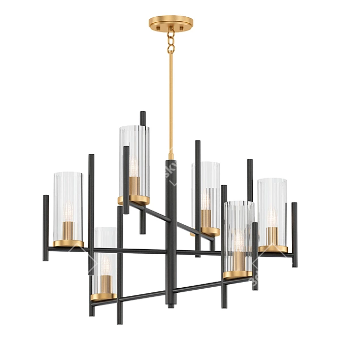 Crystal Elegance Chandelier 3D model image 1