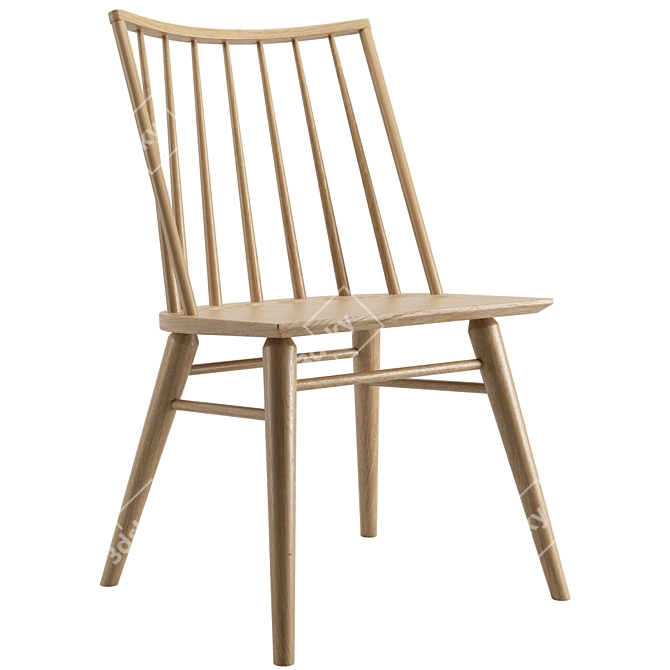 Modern Oak Dining Table 3D model image 2