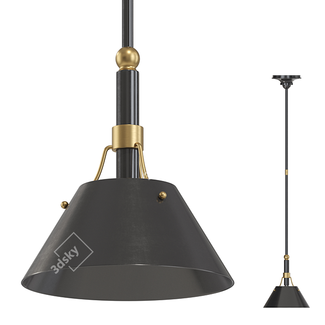 Modern Pendant Light Fixture 3D model image 1