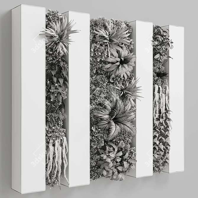 Wooden Frame Vertical Garden Decor 3D model image 6