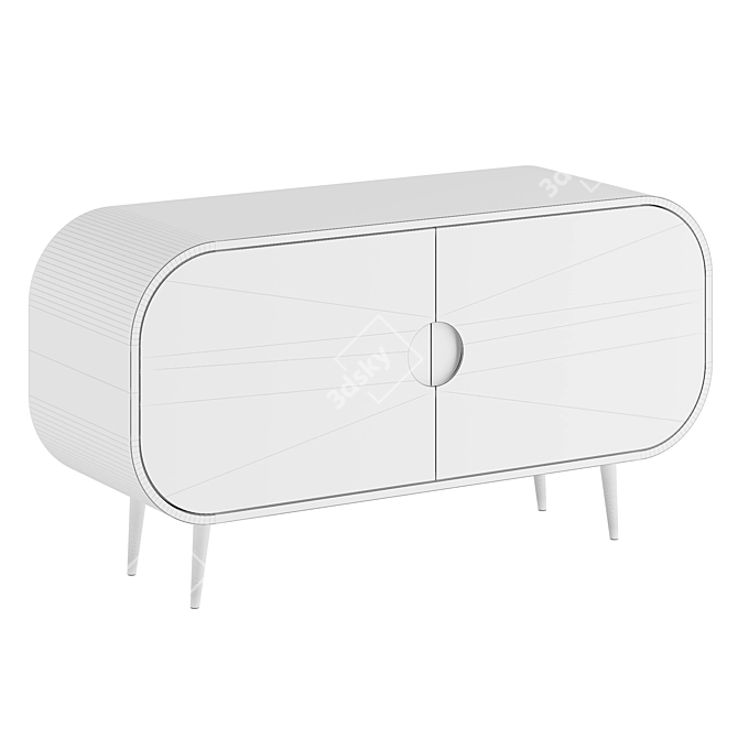 Contemporary Rounded Nightstand 3D model image 3