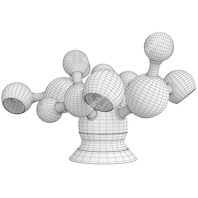 Stylish Delightfull Atomic Floor Lamp 3D model image 2